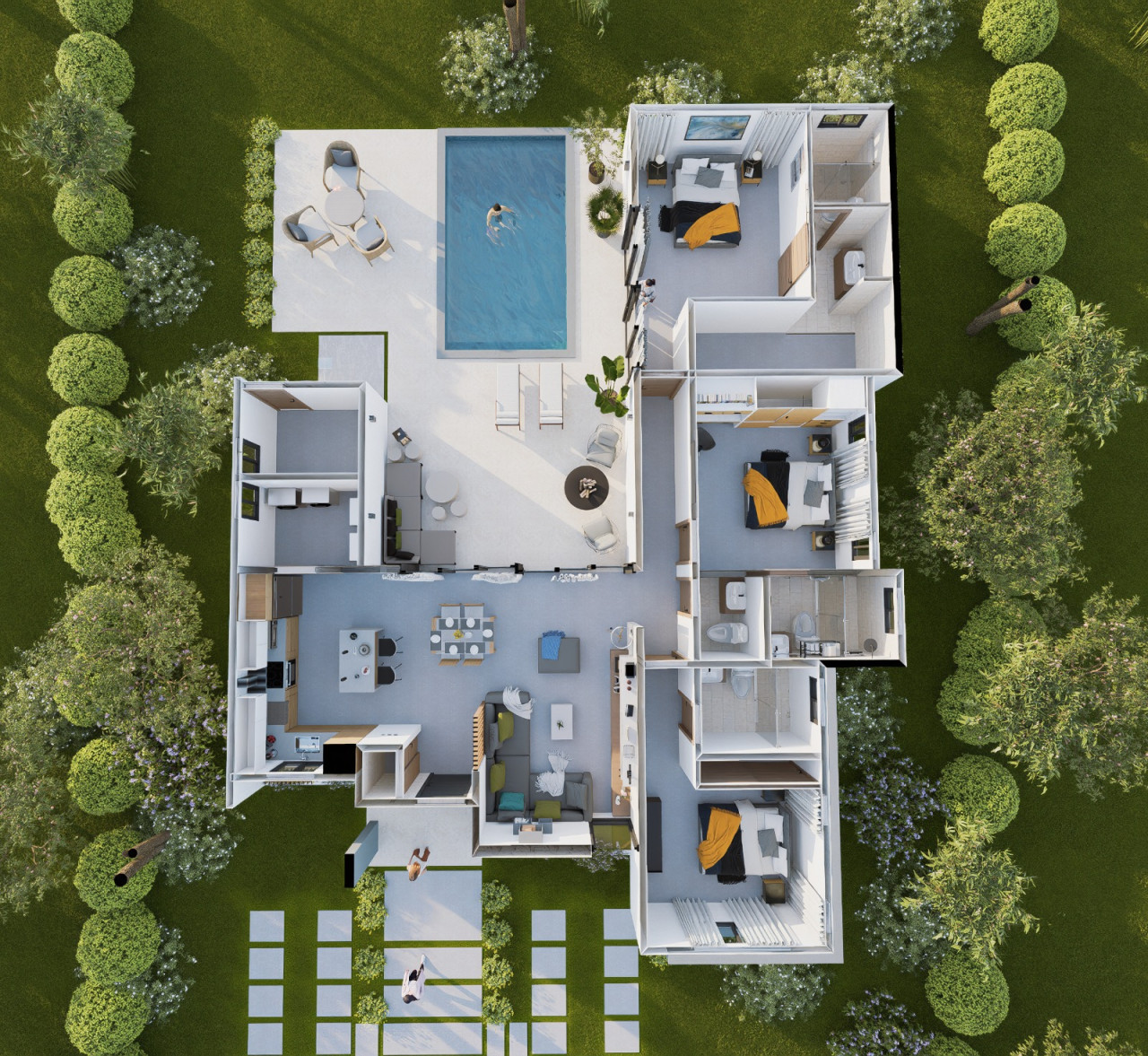 New villa! in the finishing stage, in the most complete project in the area