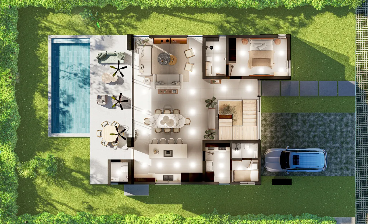 Luxury 4-bedroom villas in Cap Cana - Punta Cana with pool and service. The best investment opportunity in the Dominican Republic