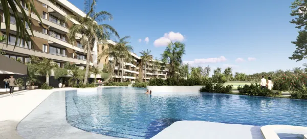 Luxury project with beach club and golf course.