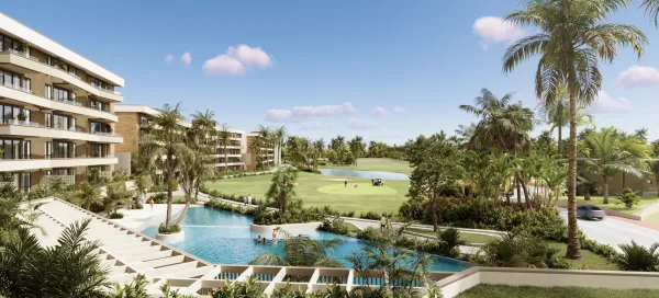 Luxury project with beach club and golf course.