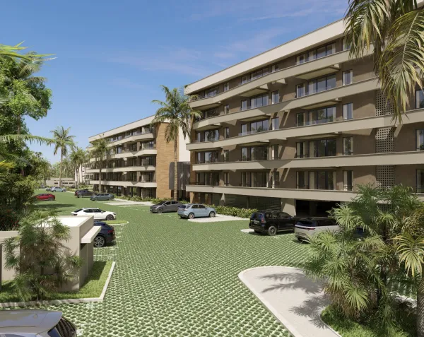 Luxury project with beach club and golf course.