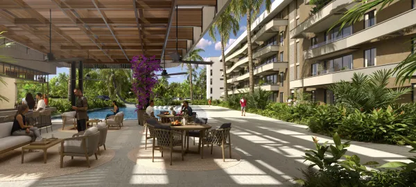 Luxury project with beach club and golf course.