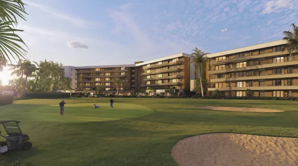 Luxury project with beach club and golf course.