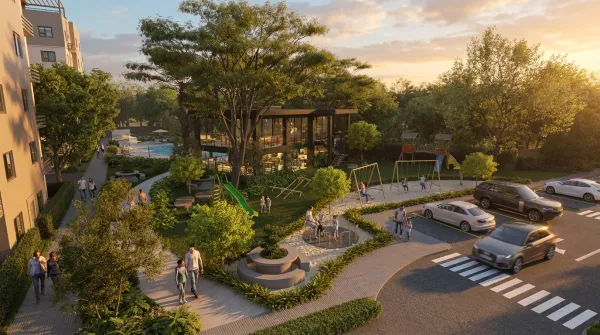 Contemporary Residential Complex with Ample Green Areas and Security in a Strategic Area of Santiago