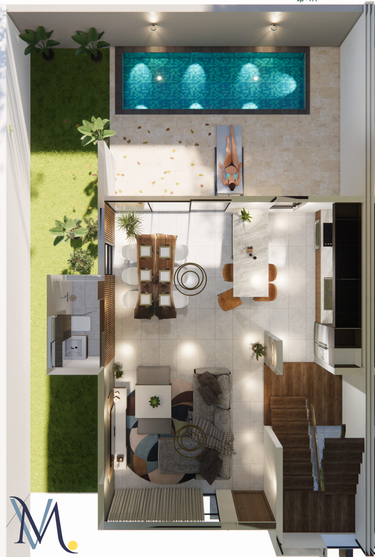 Luxurious Modern Townhouse with Rooftop Terrace and Pool