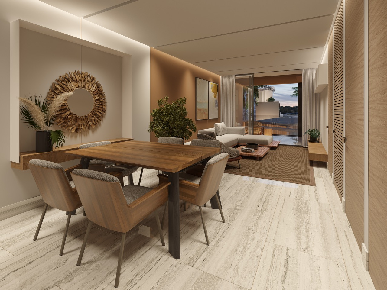 Apartments on the beach in a luxury project