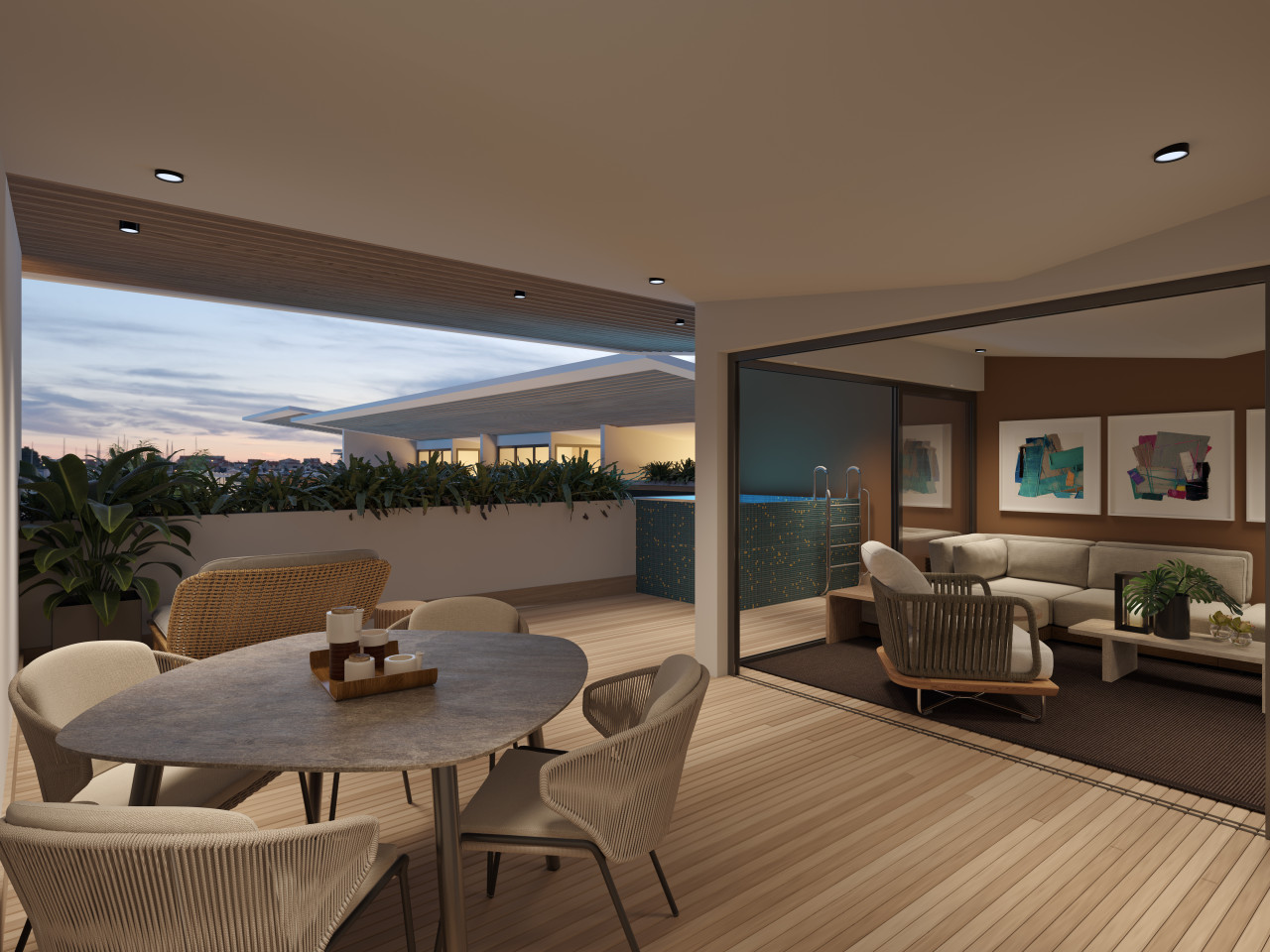 Apartments on the beach in a luxury project