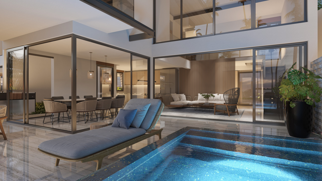 Apartments on the beach in a luxury project